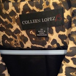 Colleen Lopez size 3x leopard print moto jacket
